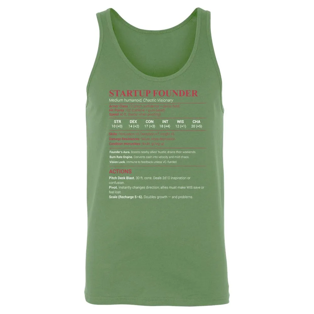 Startup Founder Unisex Jersey Tank - Leaf - 10