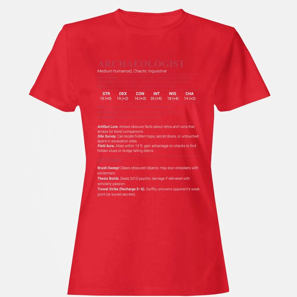 ARCHAEOLOGIST Women's T-Shirt - Red - 13