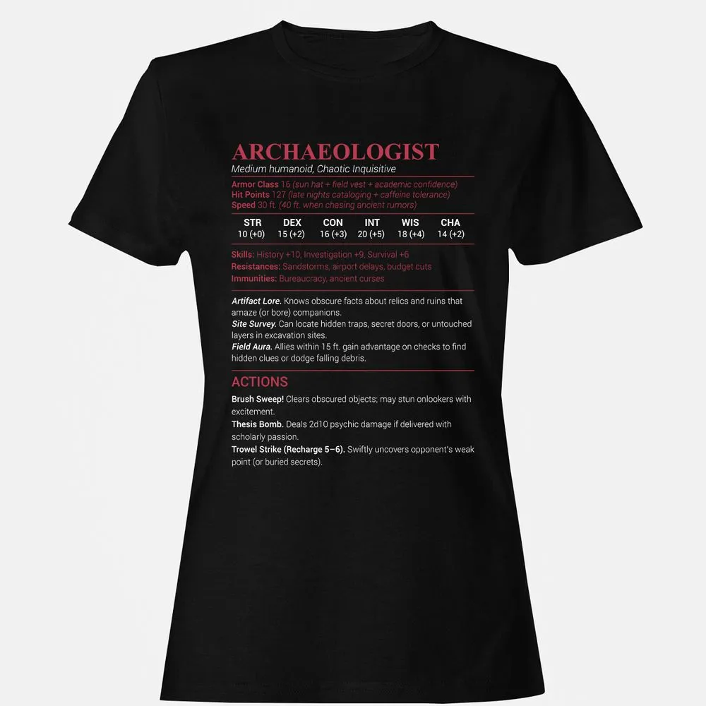 ARCHAEOLOGIST Women's T-Shirt - Black - 1
