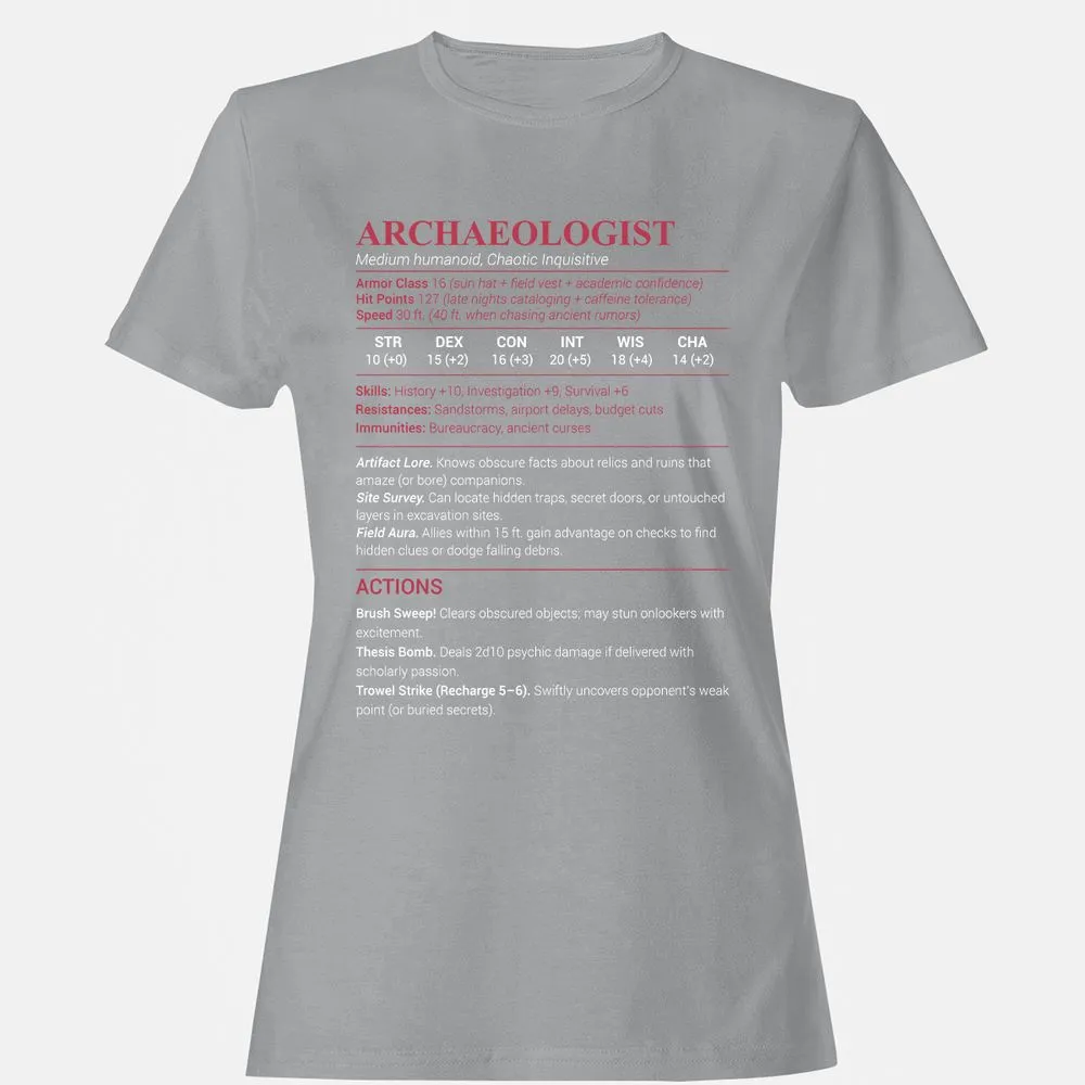 ARCHAEOLOGIST Women's T-Shirt - Sport Grey - 15