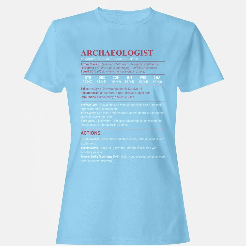 ARCHAEOLOGIST Women's T-Shirt - Light Blue - 8