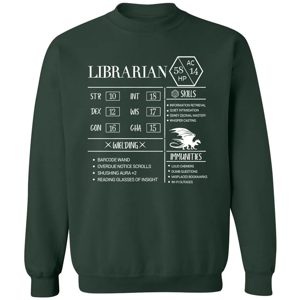 Librarian New Classic Unisex Sweatshirt - Forest Green - 4