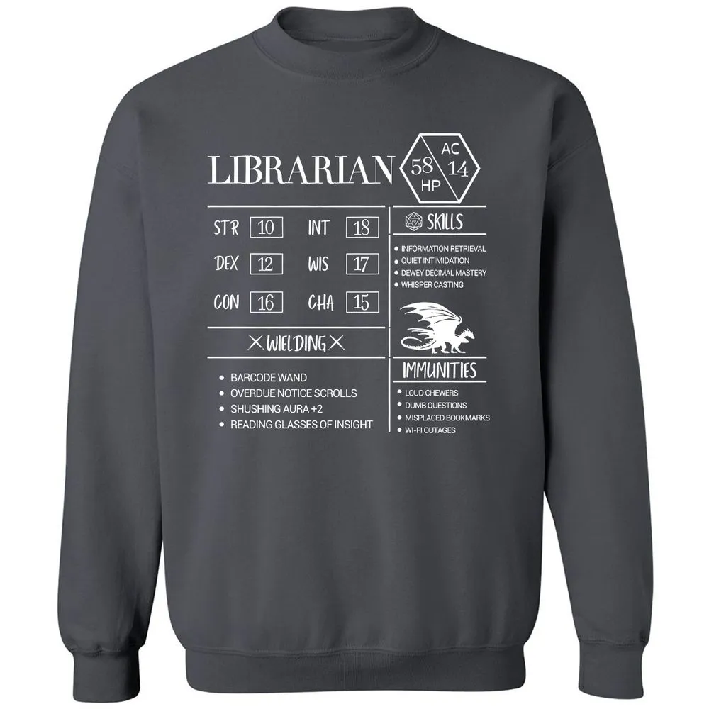 Librarian New Classic Unisex Sweatshirt - Charcoal - 7