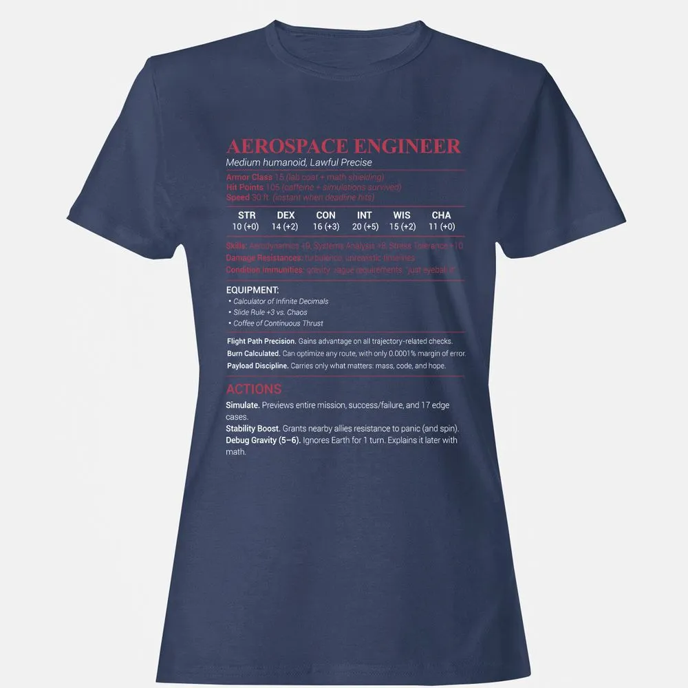 Aerospace Engineer Women's T-Shirt - Navy - 10
