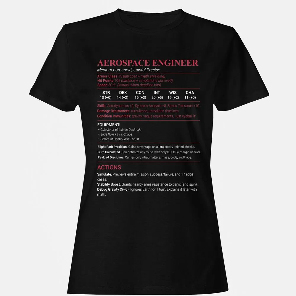 Aerospace Engineer Women's T-Shirt - Black - 1