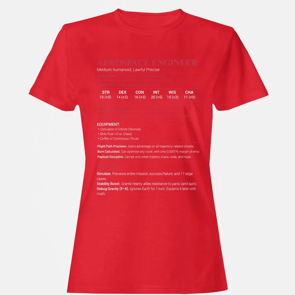 Aerospace Engineer Women's T-Shirt - Red - 13