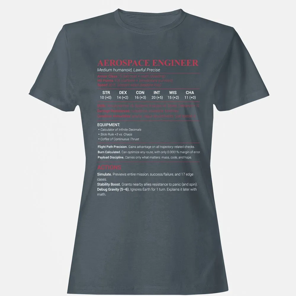 Aerospace Engineer Women's T-Shirt - Charcoal - 3