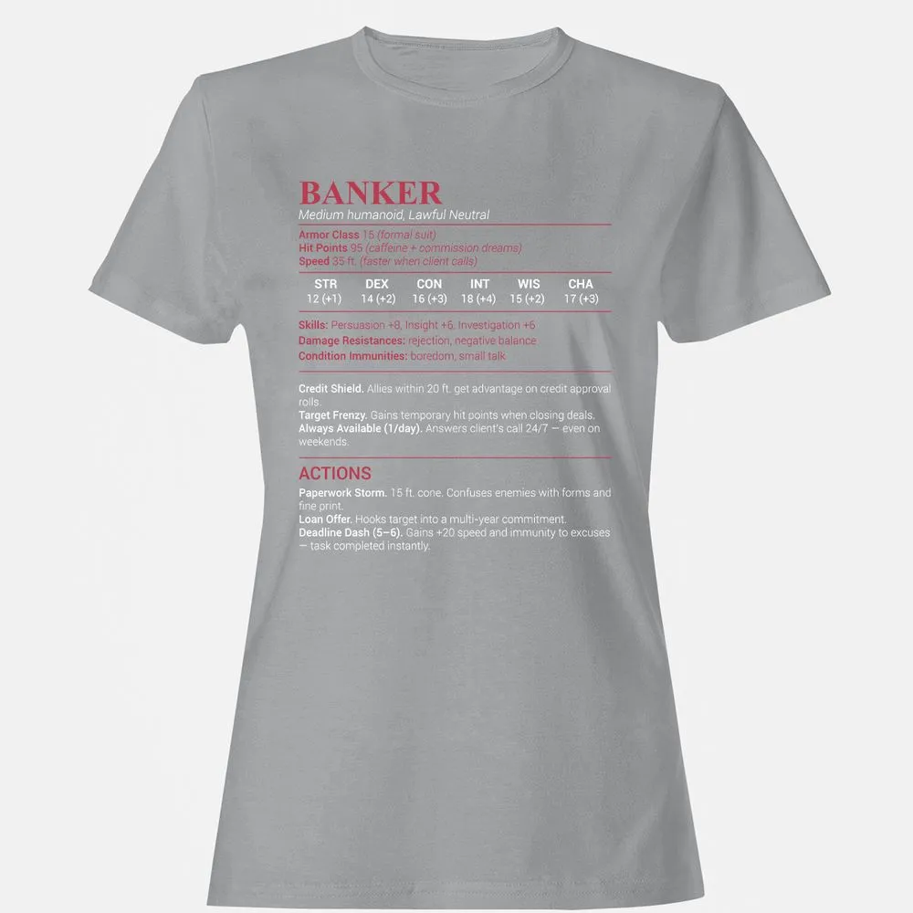 Banker Stats Women's T-Shirt - Sport Grey - 15