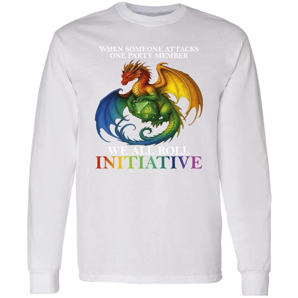Dragon Roll For Initiative Long Sleeve T-Shirt - White - 5