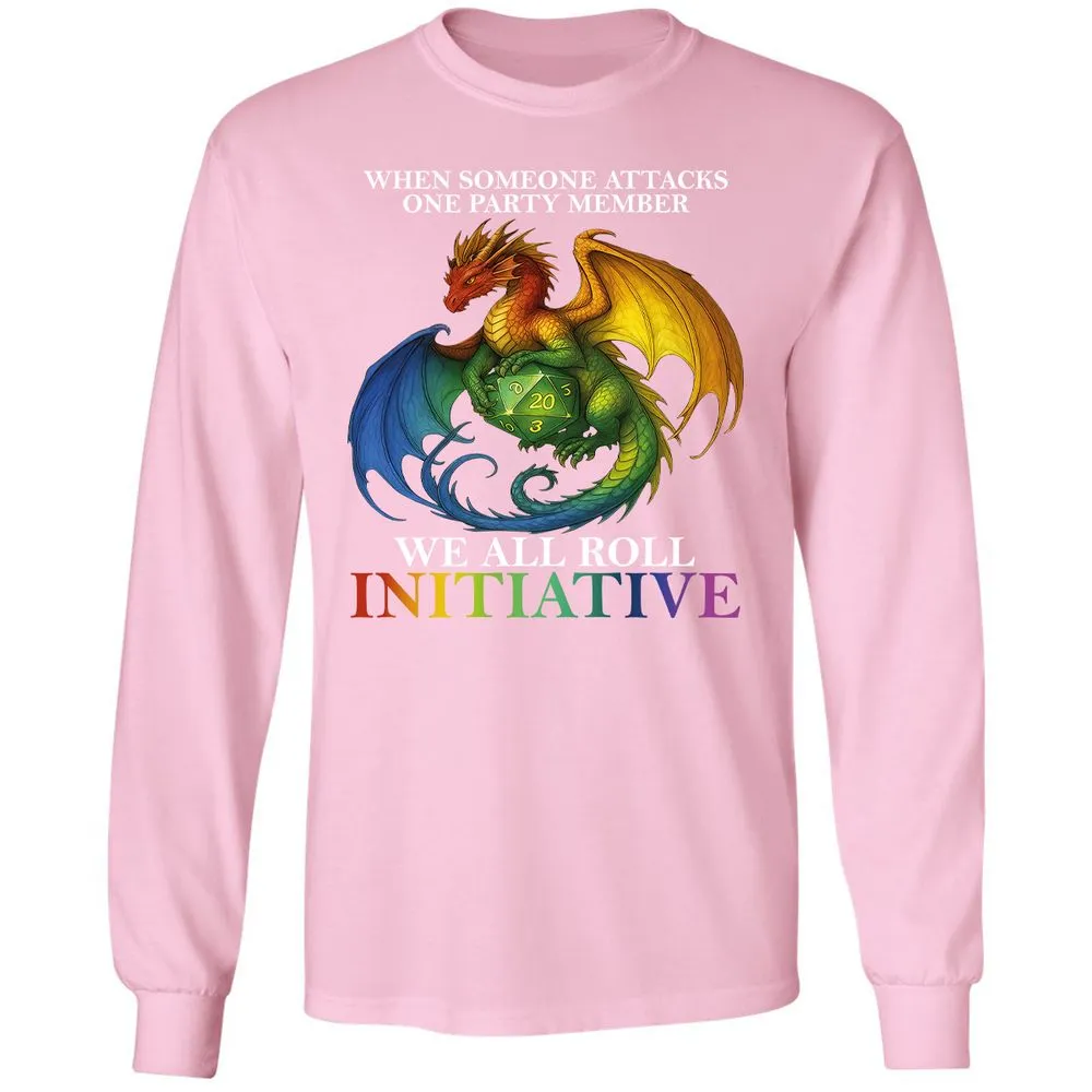 Dragon Roll For Initiative Long Sleeve T-Shirt - Light Pink - 3