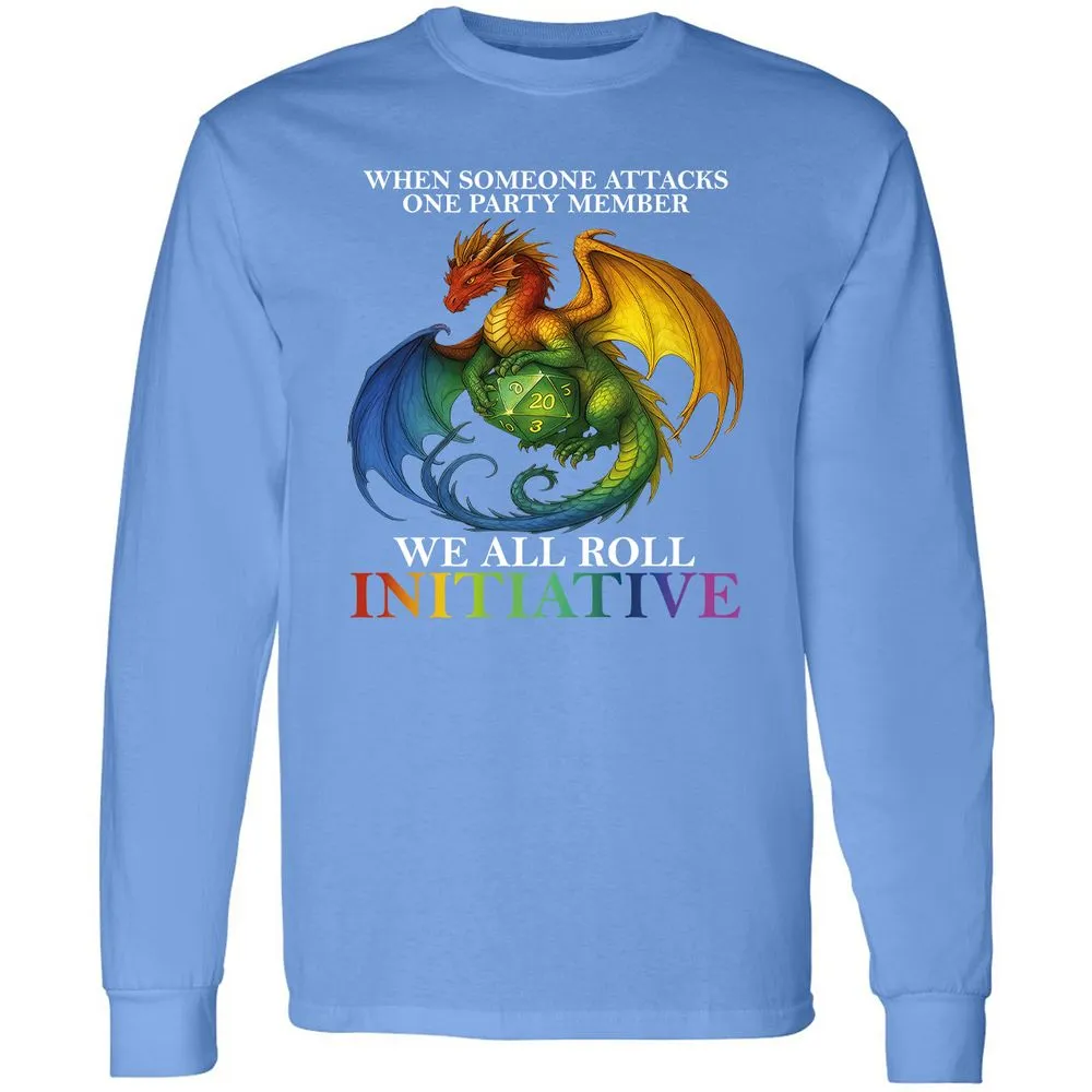 Dragon Roll For Initiative Long Sleeve T-Shirt - Carolina Blue - 12