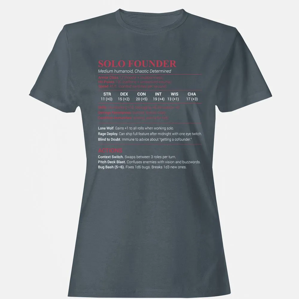 Solo Founder Women's T-Shirt - Charcoal - 3