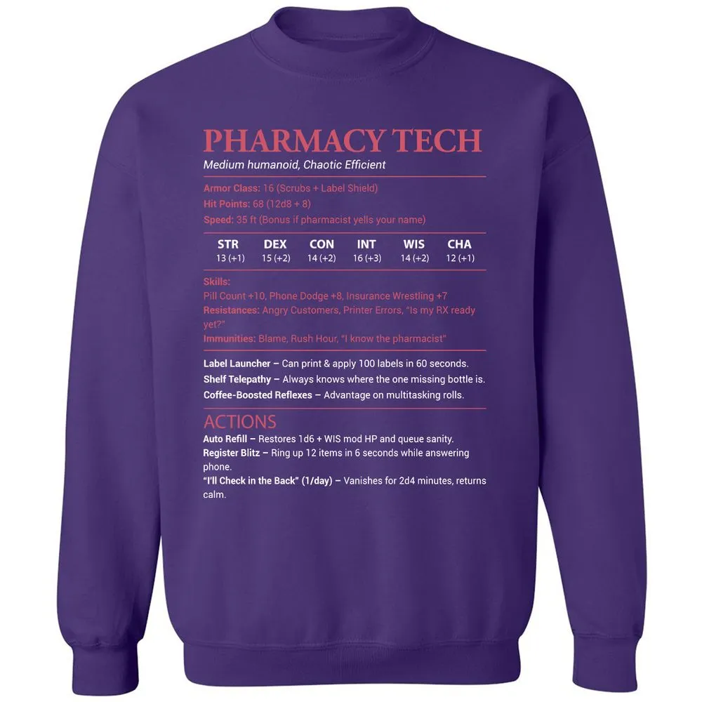 Pharmacy Tech Classic Unisex Sweatshirt - Purple - 6