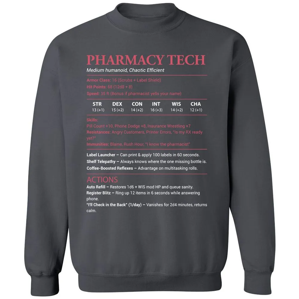 Pharmacy Tech Classic Unisex Sweatshirt - Charcoal - 7