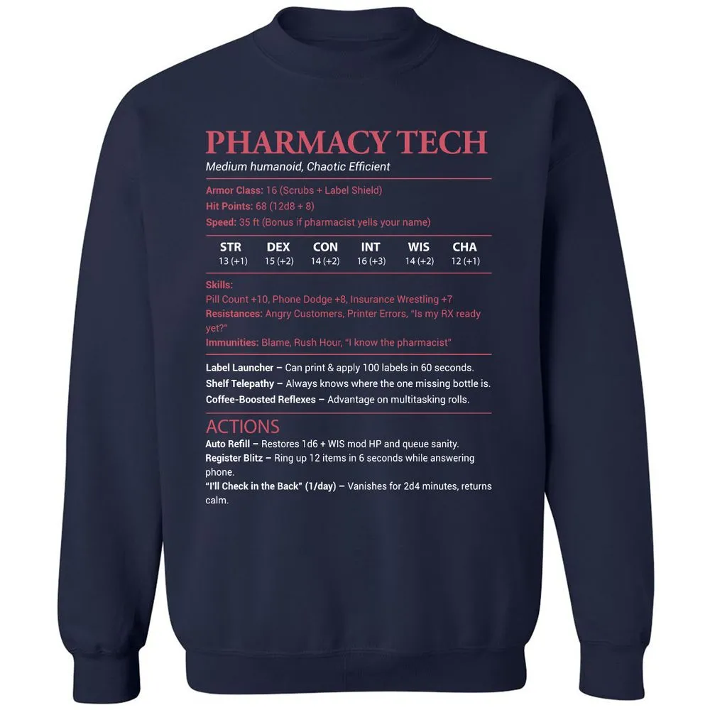 Pharmacy Tech Classic Unisex Sweatshirt - Navy - 2