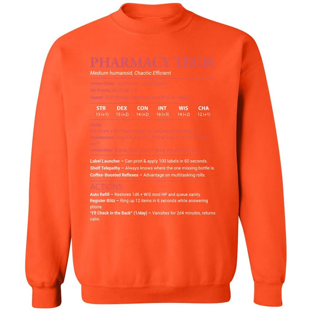 Pharmacy Tech Classic Unisex Sweatshirt - Orange - 10