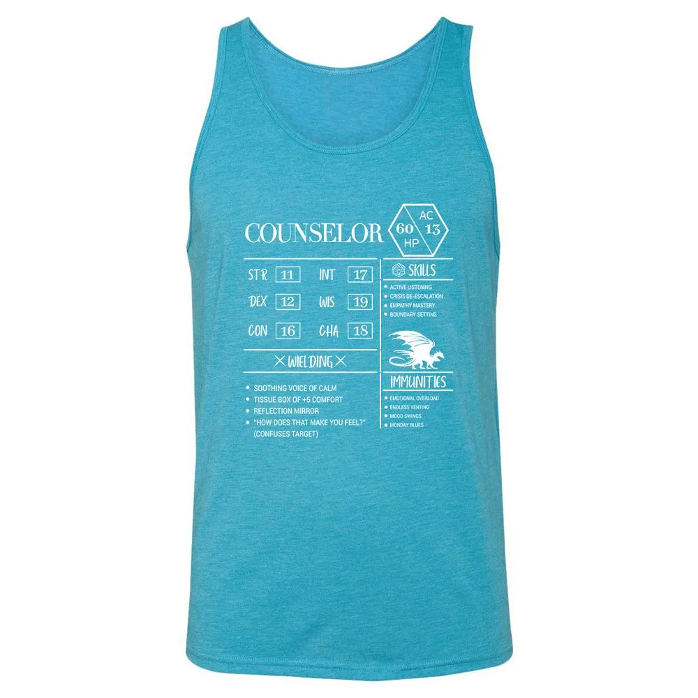 Counselor New Unisex Jersey Tank - Aqua Triblend - 3