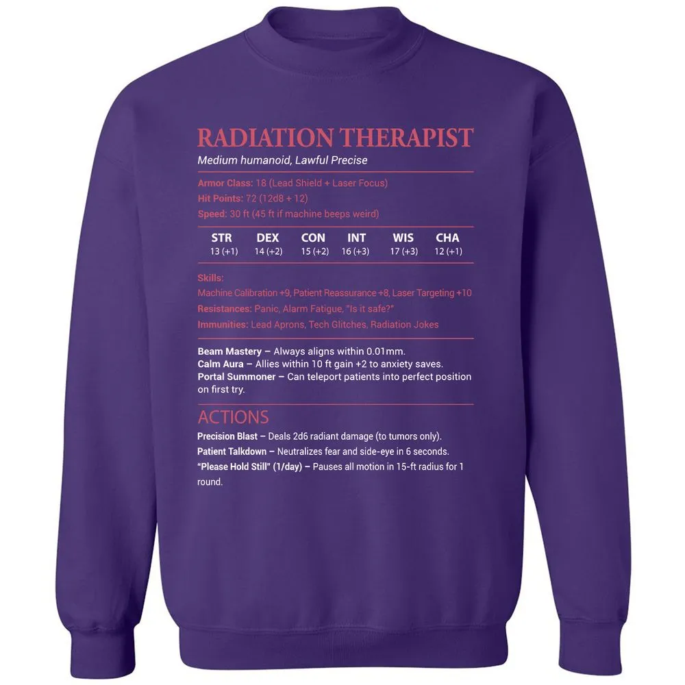 Radiation Therapist Classic Unisex Sweatshirt - Purple - 6