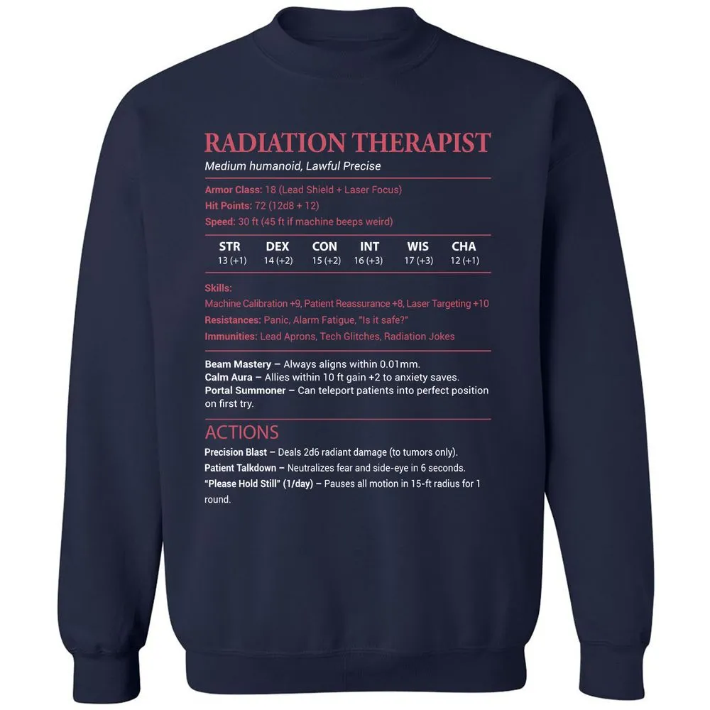 Radiation Therapist Classic Unisex Sweatshirt - Navy - 2