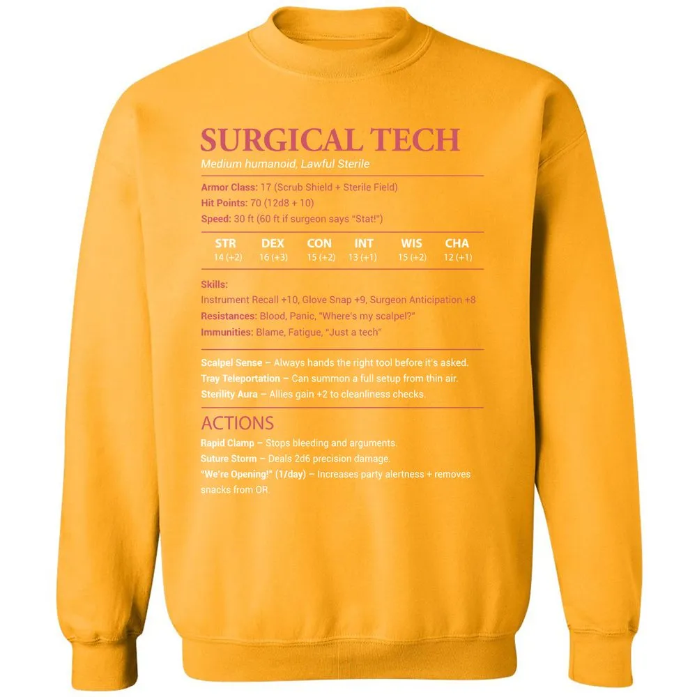 Surgical Tech Classic Unisex Sweatshirt - Gold - 11