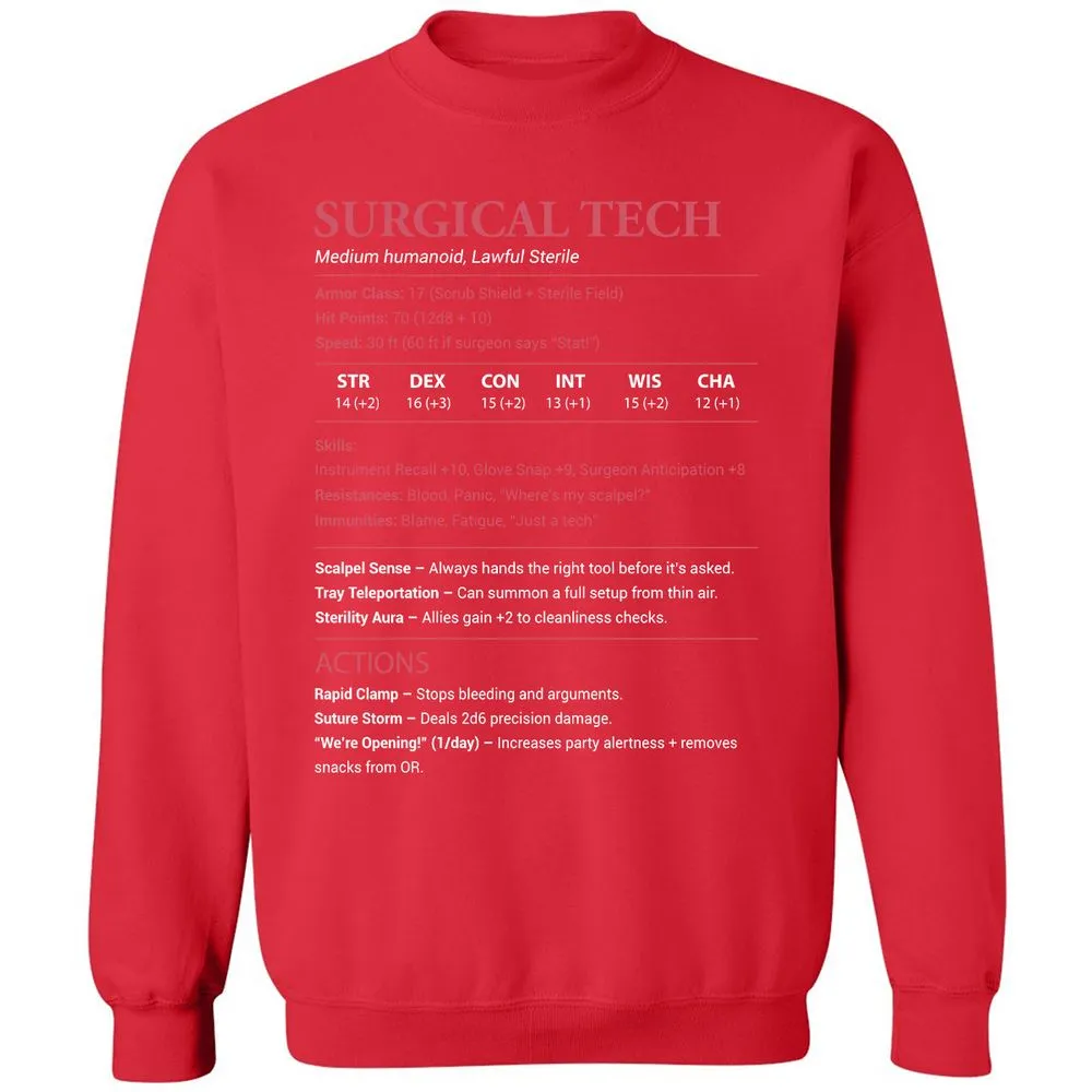 Surgical Tech Classic Unisex Sweatshirt - Red - 5