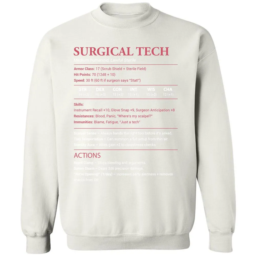Surgical Tech Classic Unisex Sweatshirt - White - 12