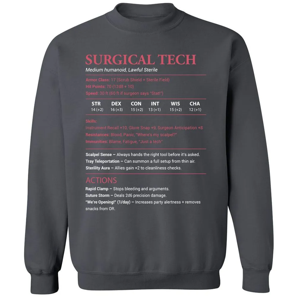 Surgical Tech Classic Unisex Sweatshirt - Charcoal - 7