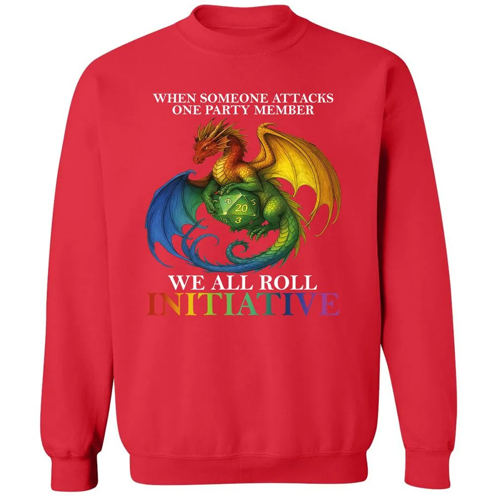 Dragon Roll For Initiative Classic Unisex Sweatshirt - Red - 5