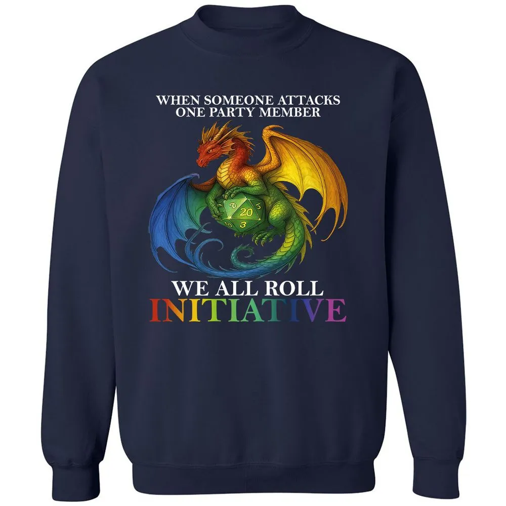 Dragon Roll For Initiative Classic Unisex Sweatshirt - Navy - 2