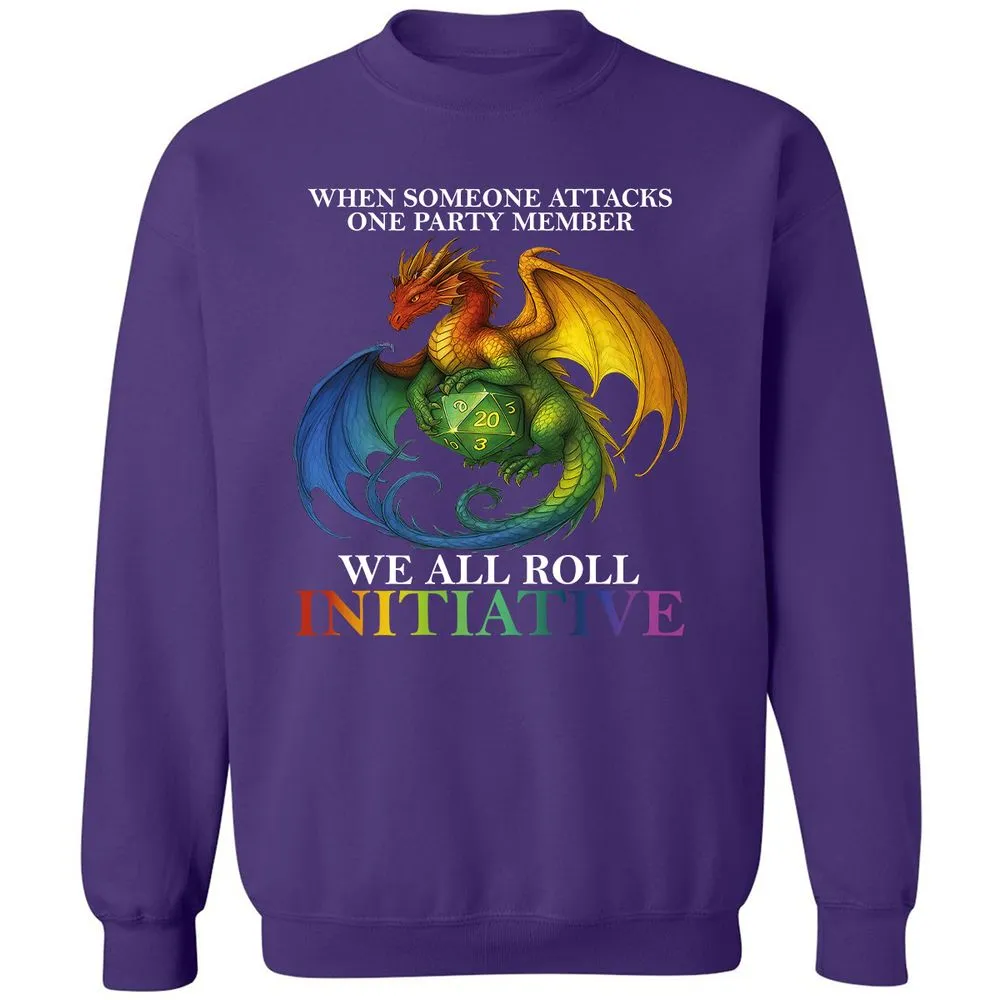Dragon Roll For Initiative Classic Unisex Sweatshirt - Purple - 6