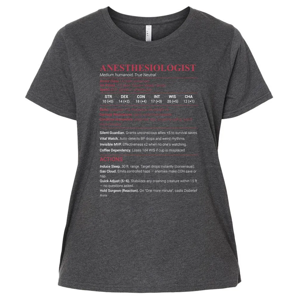 Anesthesiologist Stats Ladies Curvy Jersey - Vintage Smoke - 4