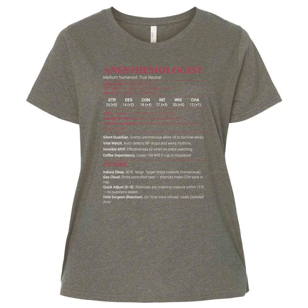 Anesthesiologist Stats Ladies Curvy Jersey - Bamboo Blackout - 2