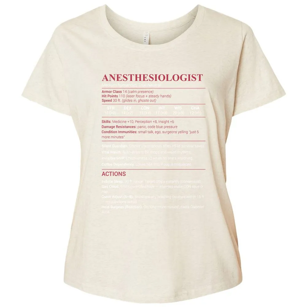 Anesthesiologist Stats Ladies Curvy Jersey - Natural Heather - 8