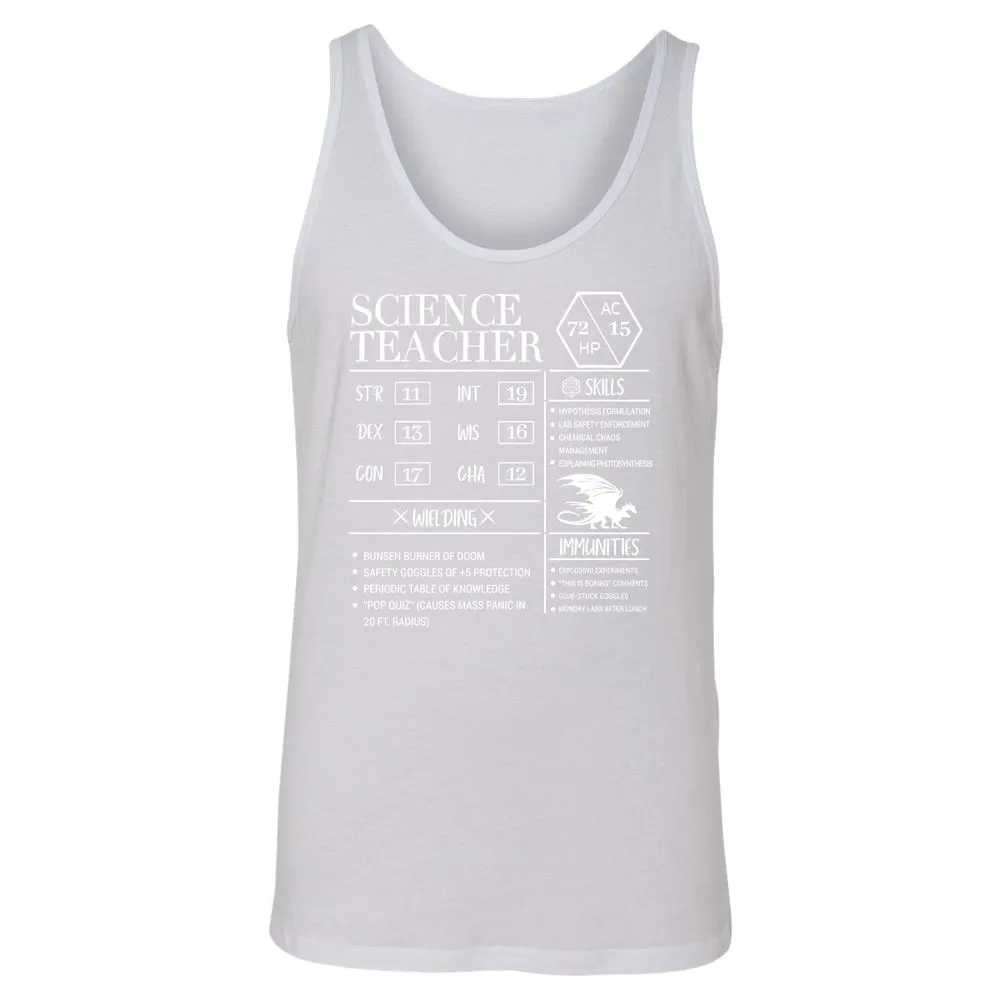 Science Teacher New Unisex Jersey Tank - White - 14