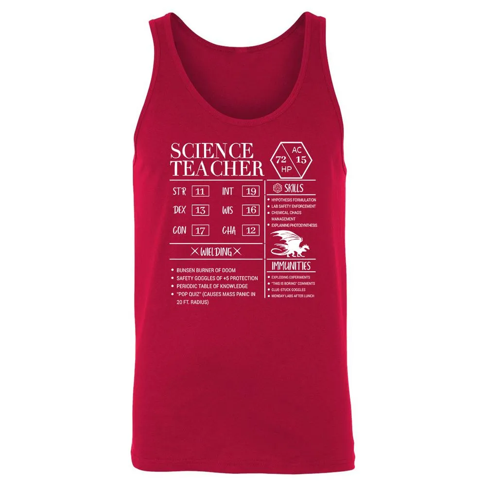Science Teacher New Unisex Jersey Tank - Red - 11
