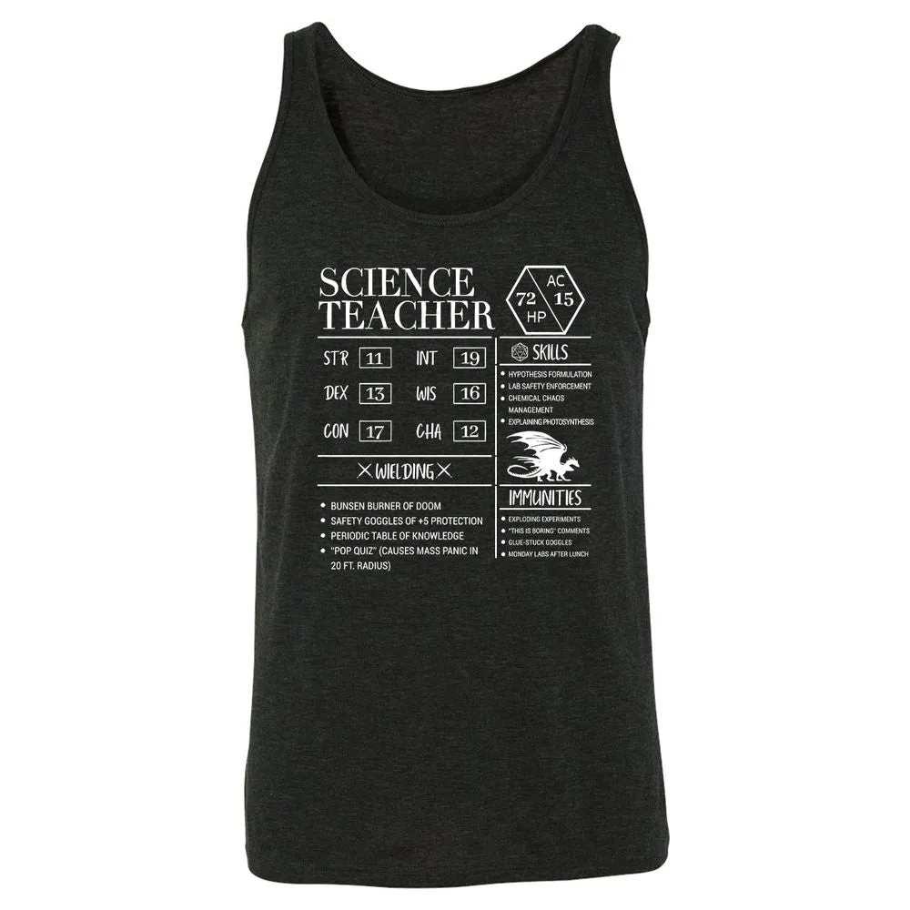 Science Teacher New Unisex Jersey Tank - Charcoal Black Triblend - 5