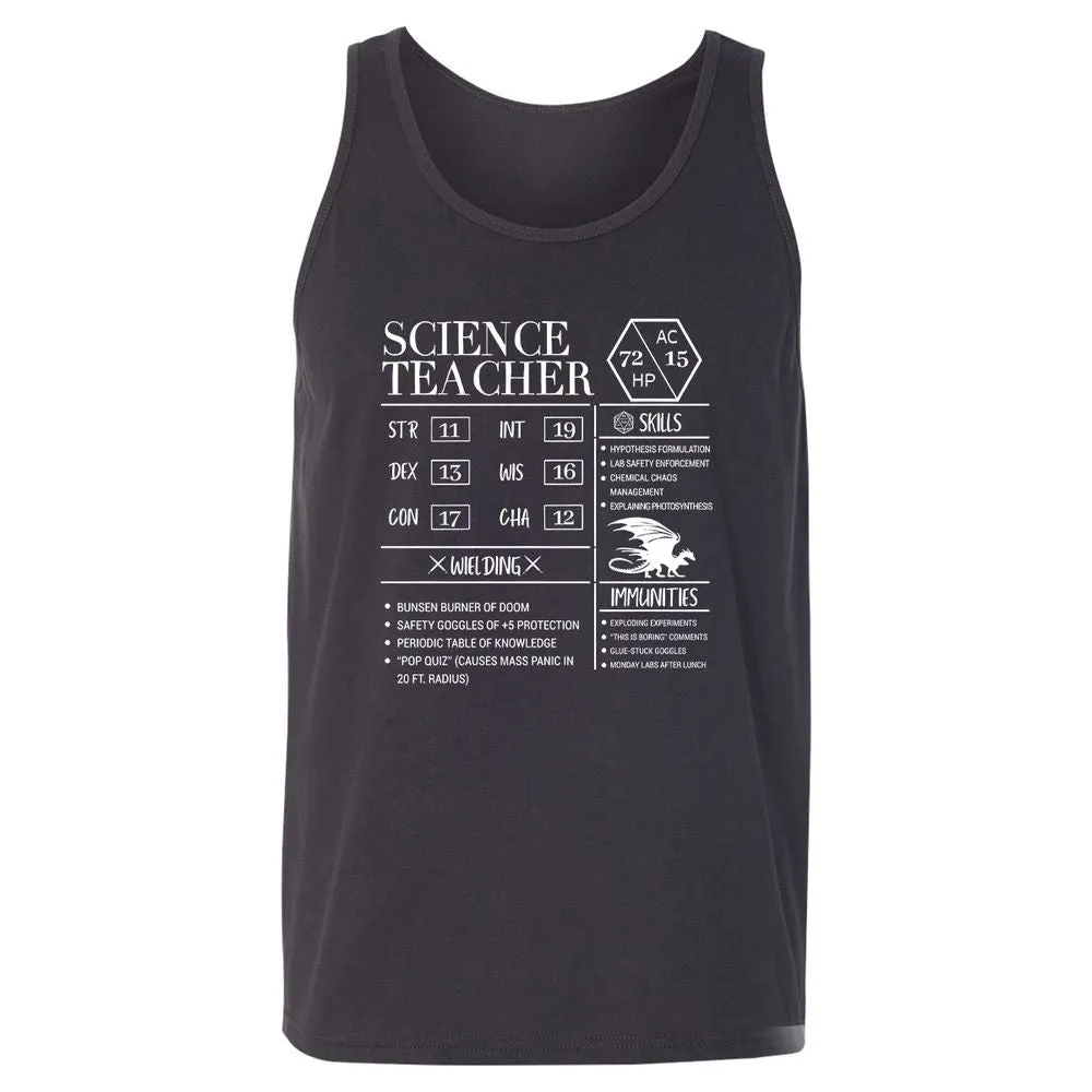 Science Teacher New Unisex Jersey Tank - Dark Grey - 7