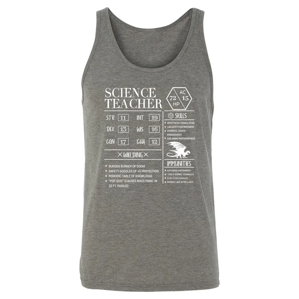 Science Teacher New Unisex Jersey Tank - Grey Triblend - 8