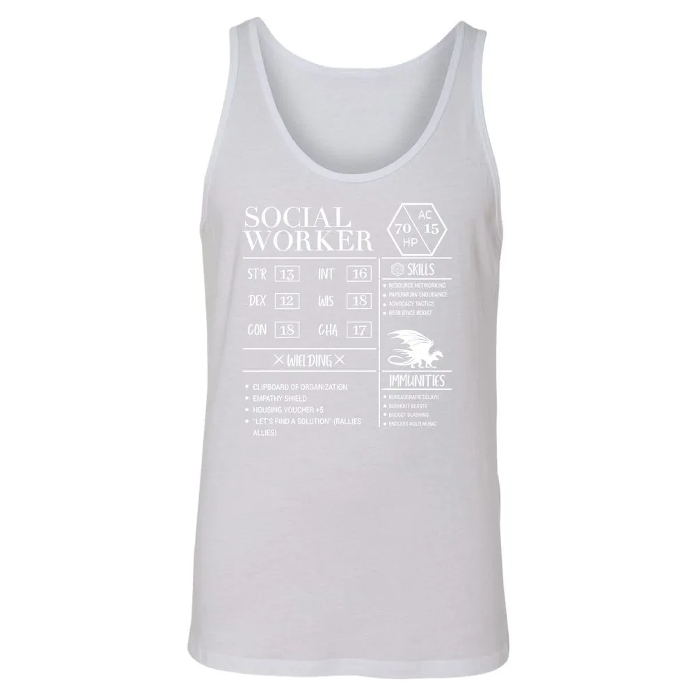 Social Worker New Unisex Jersey Tank - White - 14