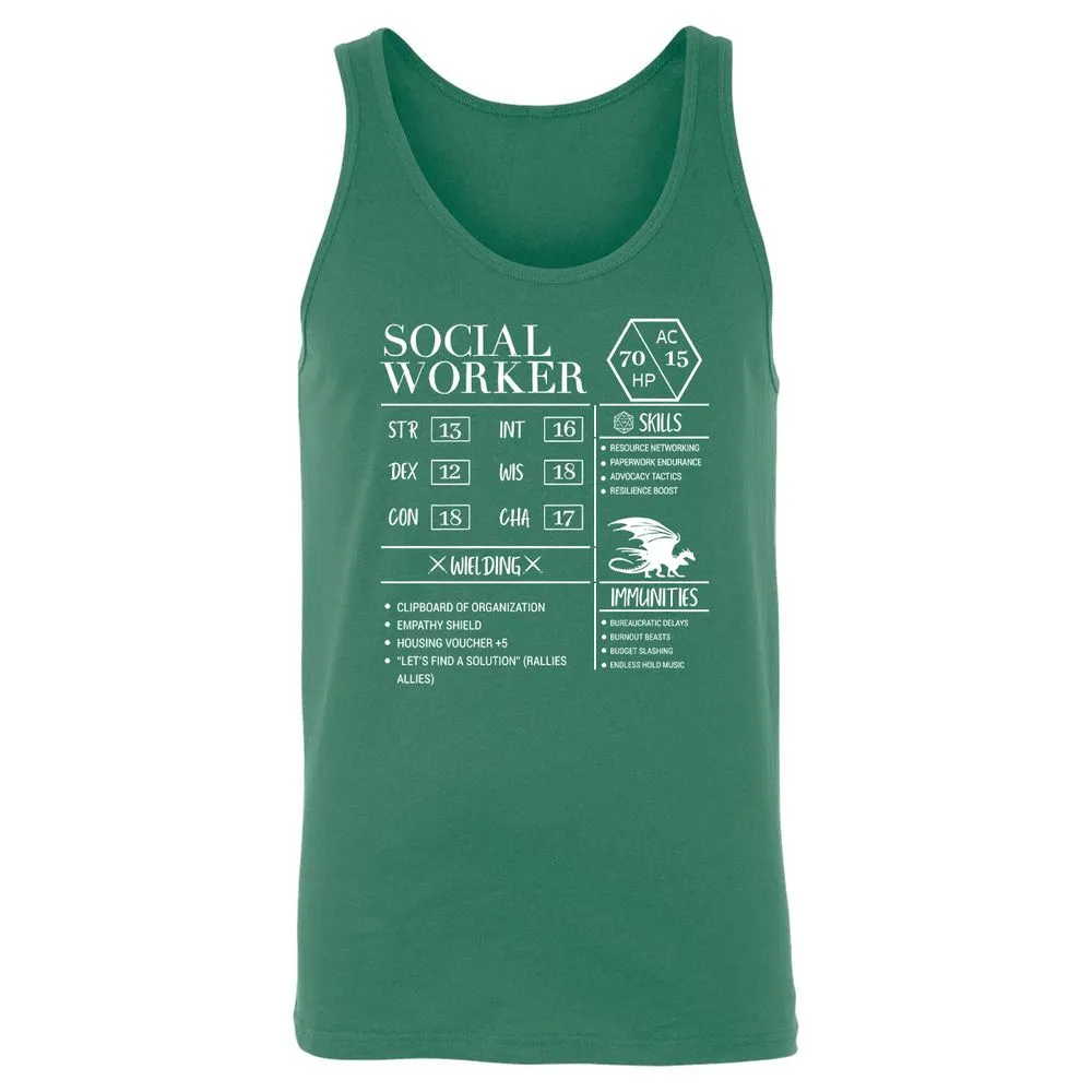 Social Worker New Unisex Jersey Tank - Kelly - 9
