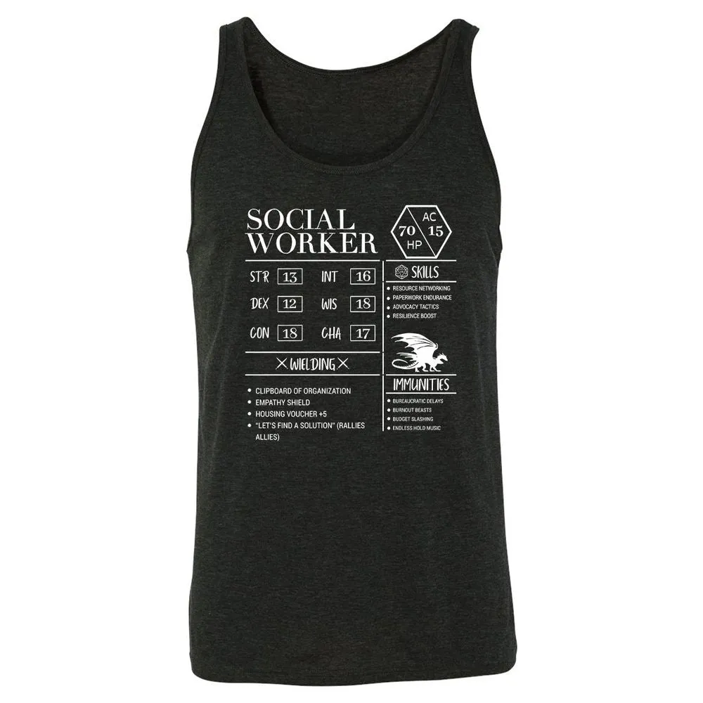 Social Worker New Unisex Jersey Tank - Charcoal Black Triblend - 5