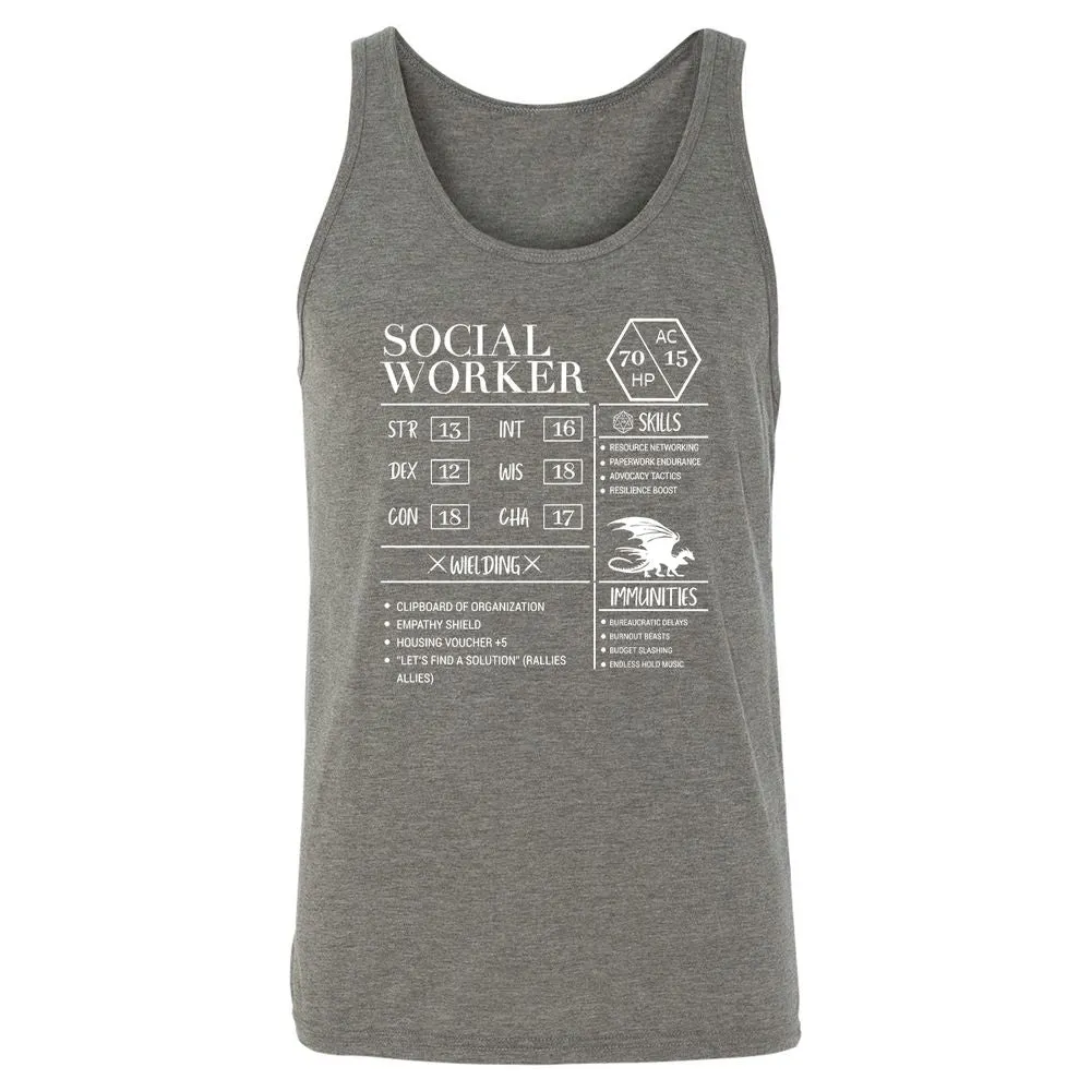 Social Worker New Unisex Jersey Tank - Grey Triblend - 8