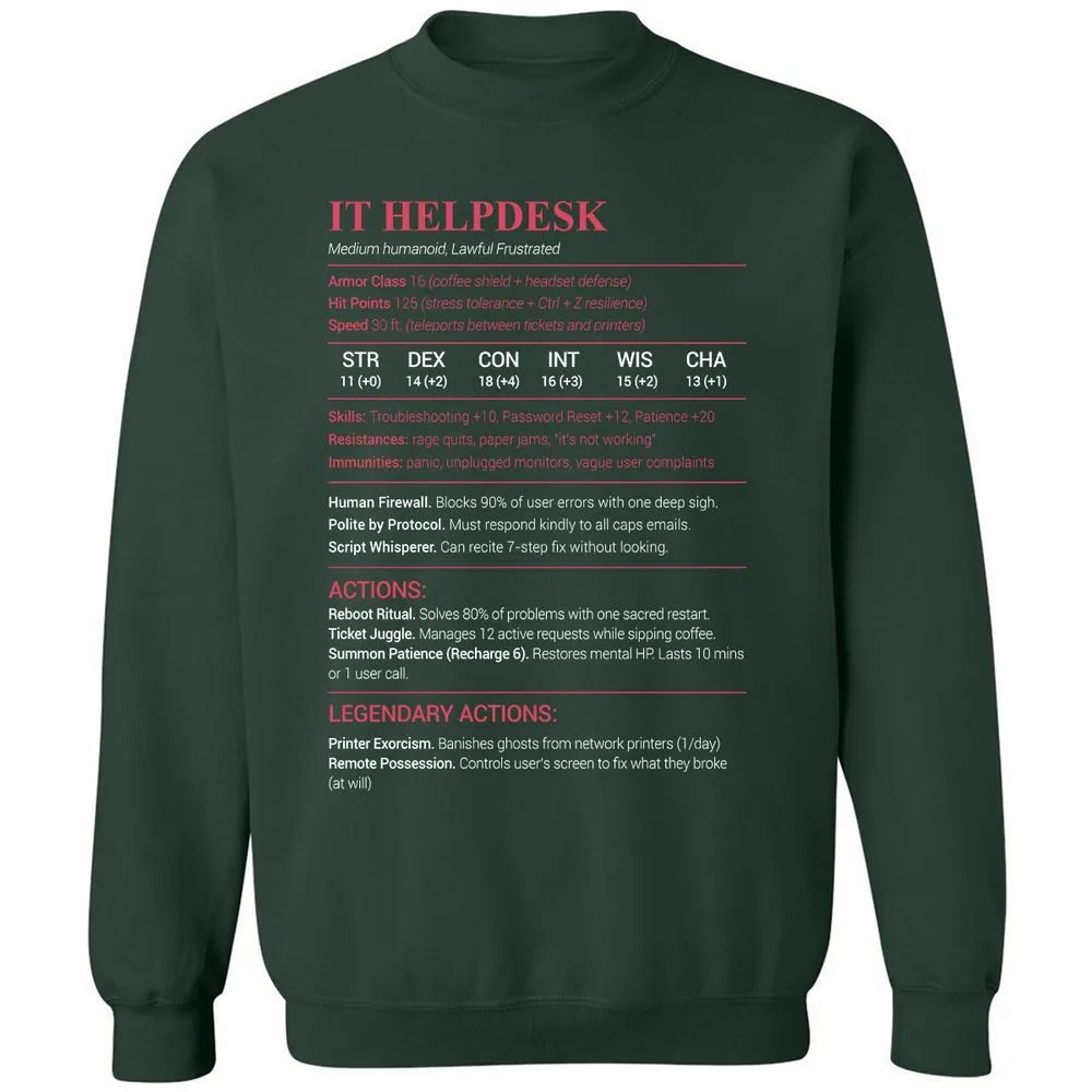 IT Helpdesk Classic Unisex Sweatshirt - Forest Green - 4