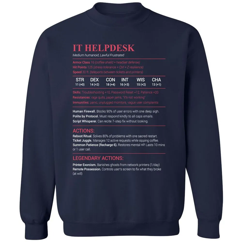 IT Helpdesk Classic Unisex Sweatshirt - Navy - 2