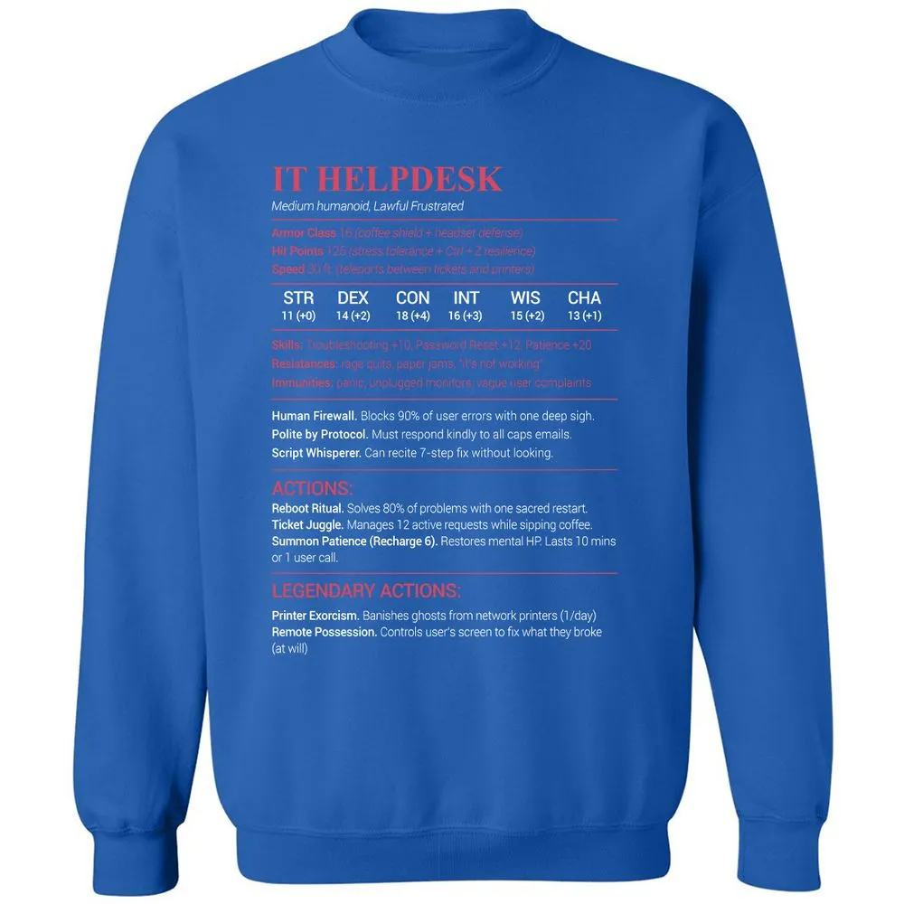 IT Helpdesk Classic Unisex Sweatshirt - Royal - 9