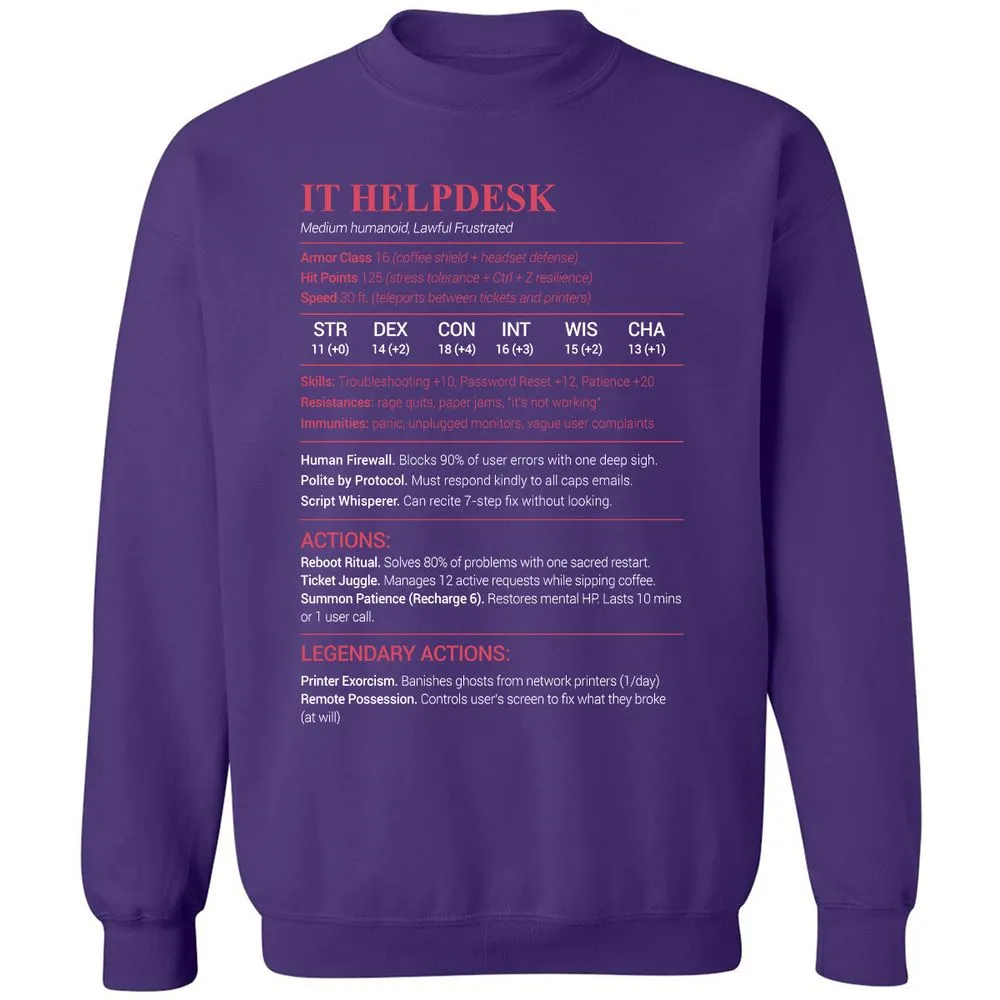 IT Helpdesk Classic Unisex Sweatshirt - Purple - 6
