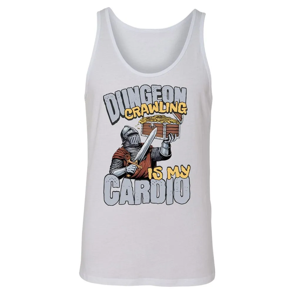 Dungeon Crawling Is My Cardio Unisex Jersey Tank - White - 14