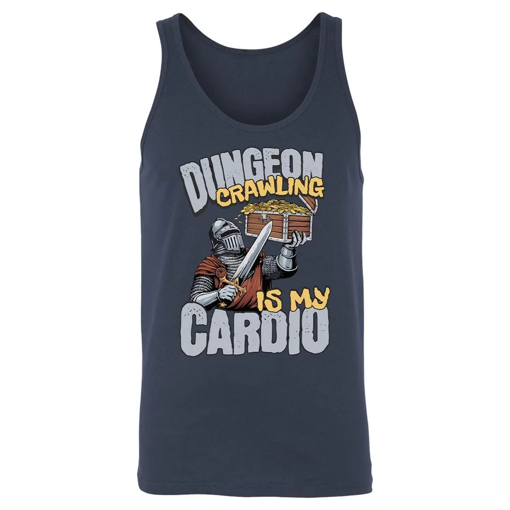 Dungeon Crawling Is My Cardio Unisex Jersey Tank - Navy - 2