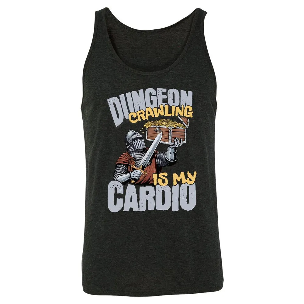 Dungeon Crawling Is My Cardio Unisex Jersey Tank - Charcoal Black Triblend - 5