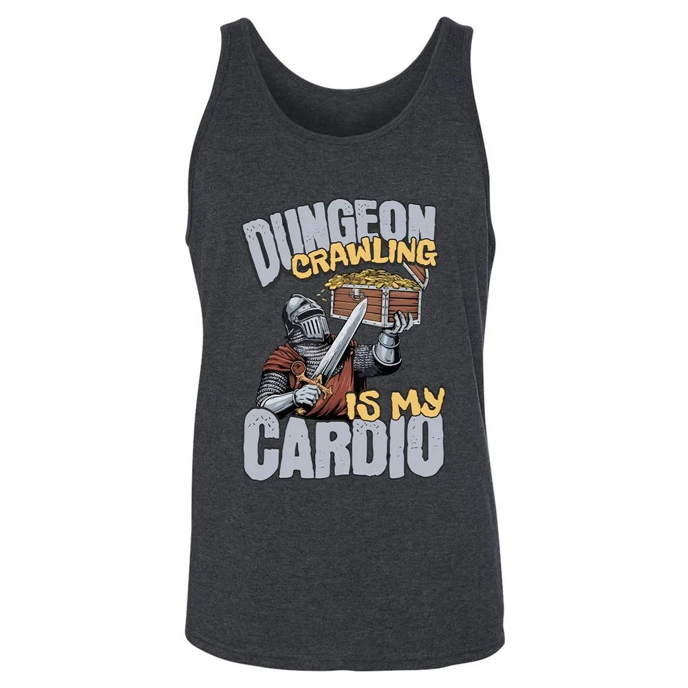Dungeon Crawling Is My Cardio Unisex Jersey Tank - Dark Grey Heather - 6